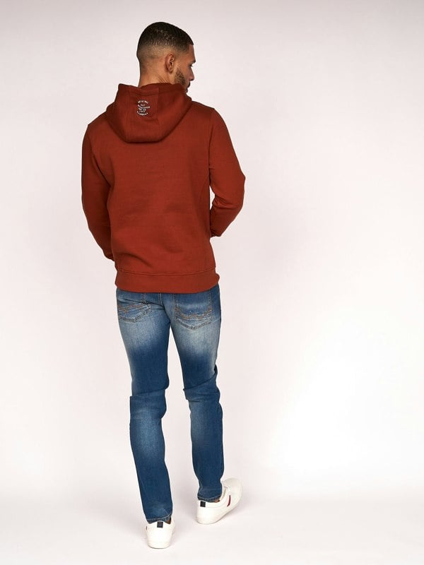Duck and Cover Fillberts Hoodie Brick Red