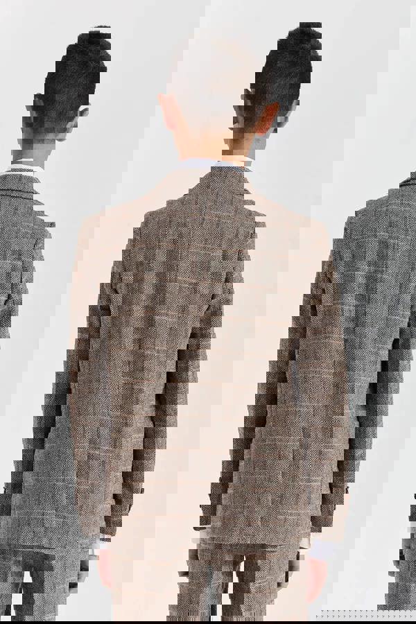 Paul Andrew Harris - Boys Brown 3 Piece Wool Blend Tweed Suit