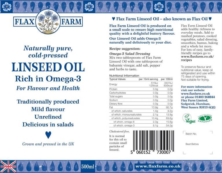 flaxseed oil label