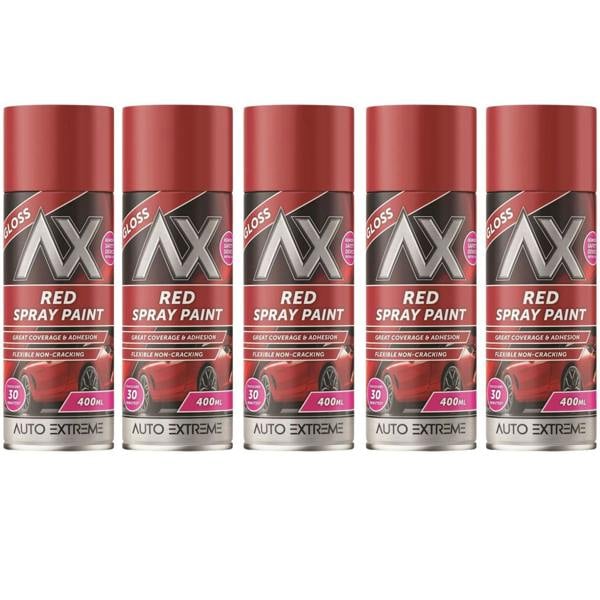 Auto Extreme 5X Auto Extreme Red Gloss Spray Paint 400ml