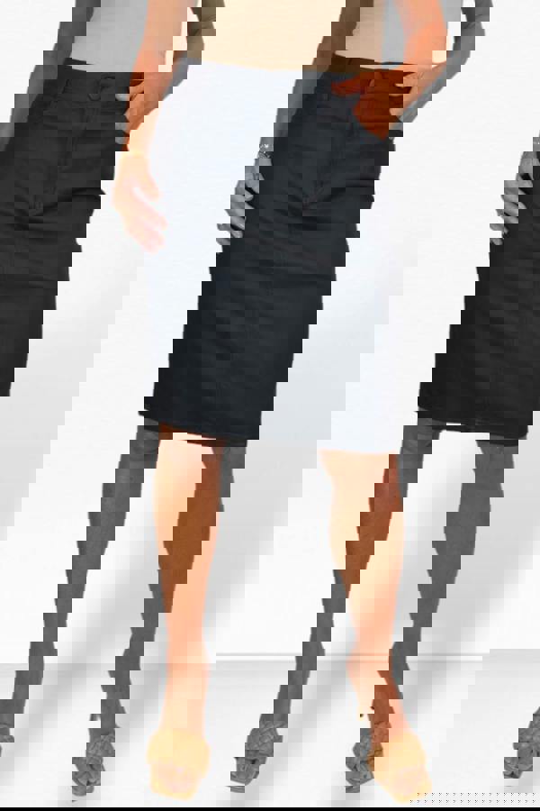 Paulo Due Women's Faux Leather Knee Length Skirt