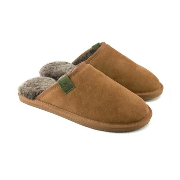 Eastern Counties Leather Mens Ellis Sheepskin Slippers - Chestnut - 