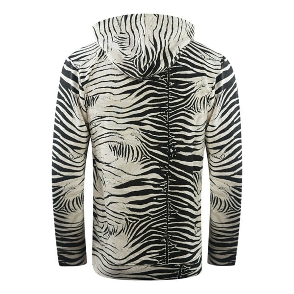 Cavalli Class Zebra Print Zip-Up Hoodie - Black