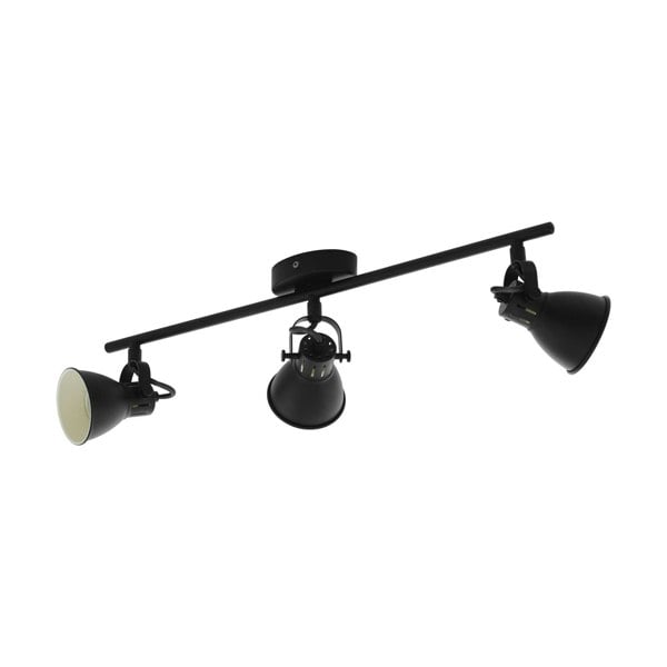 Flush Ceiling Light 3 Spots Colour Black Shade Bulb GU10 3x3.3W Included Loops
