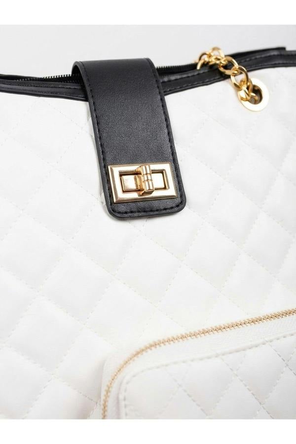 Chloe Quilted Bag & Wallet Set - WHITE