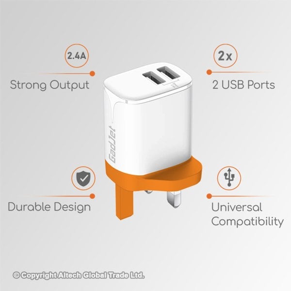 GadJet Universal 2-USB Mains Charger