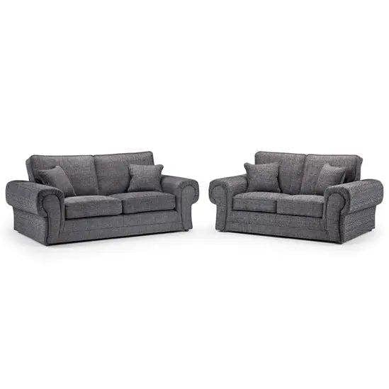 Snug Furniture Wilcot 3+2 Grey Sofa Set Full-Back
