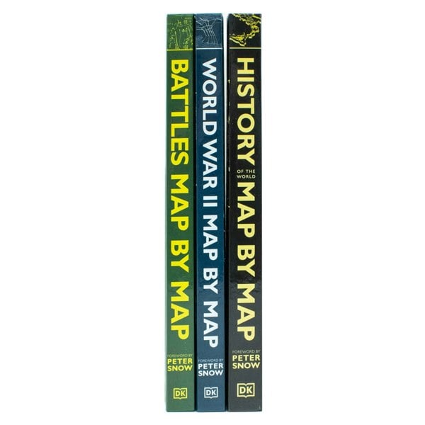 Map by Map Series 3 Books Collection Set (Battles, History of the World & World War II) DK