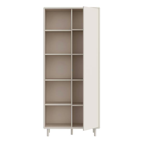 Furniture To Go Playly Tall Storage Cabinet with Door/Open Shelving in Sand