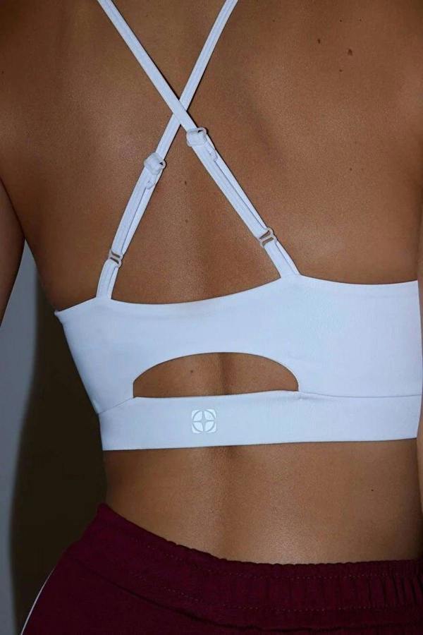 WOVCOR Supportive Knitted Sports Bra with Cut Out Detail