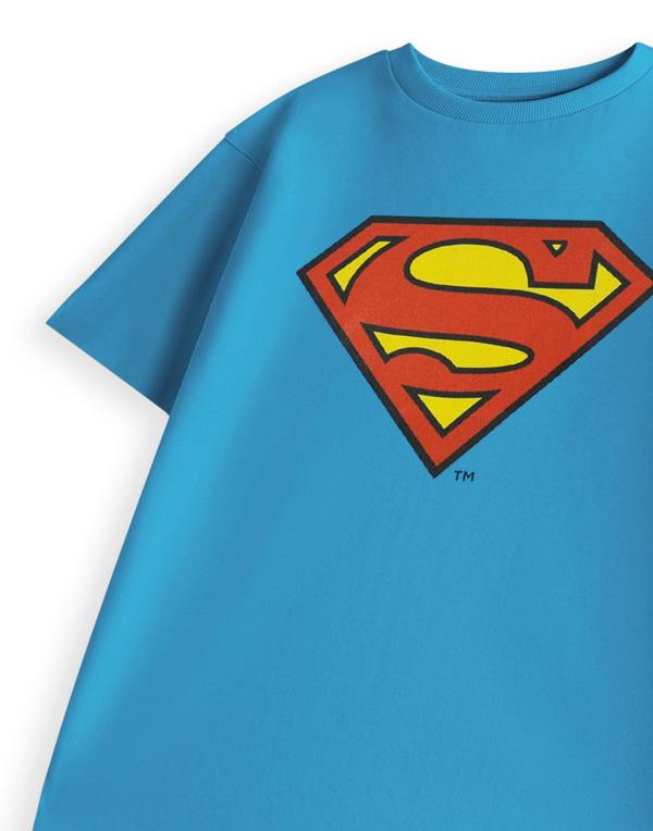 DC Comics Boys Blue Classic Logo Short Sleeved T-Shirt