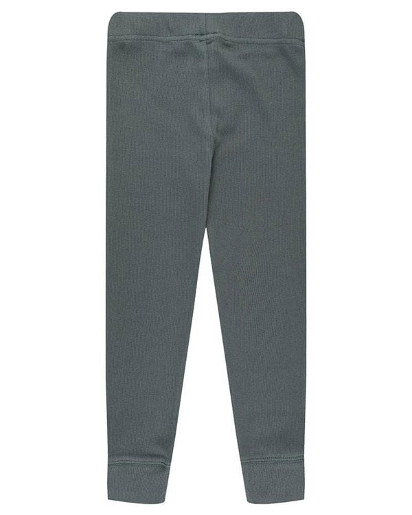 Bottle Green Rib Leggings - image 4