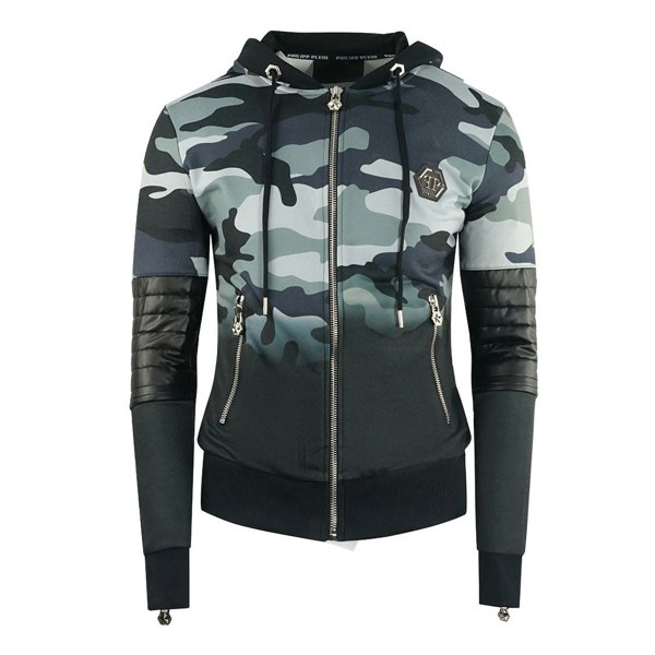 Philipp Plein Raiden Camo Zip Up Hoodie - Green