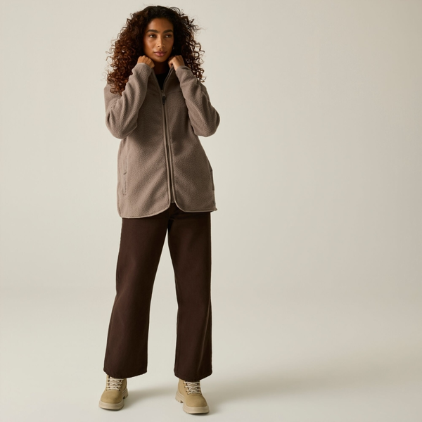 Regatta Womens Frankie Borg Full Zip Fleece Jacket - Mocha