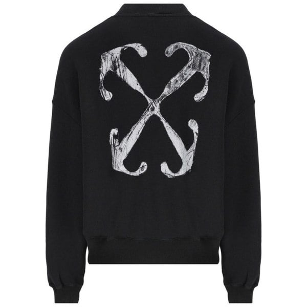 Off-White Scratch Arrow Design Oversized Fit Sweatshirt - Black