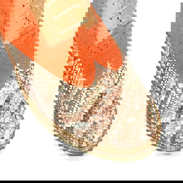 Embassy London Vivienne - Coral Snake - Women's oxford shoe with coral & snake effect leather combo