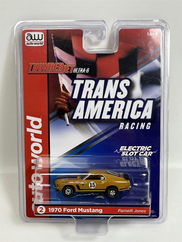 Auto World Slot Cars 1970 Ford Mustang P Jones Thunderjet Ultra G HO Slot Car SC357-2