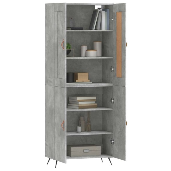Berkfield Highboard Concrete Grey 69.5x34x180 cm Engineered Wood