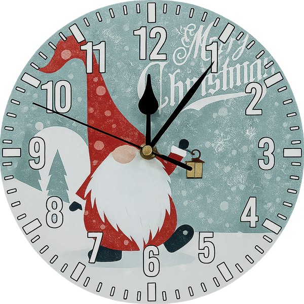 Xmas Haus Christmas Wall Clock (Indoor), Santa Gonk