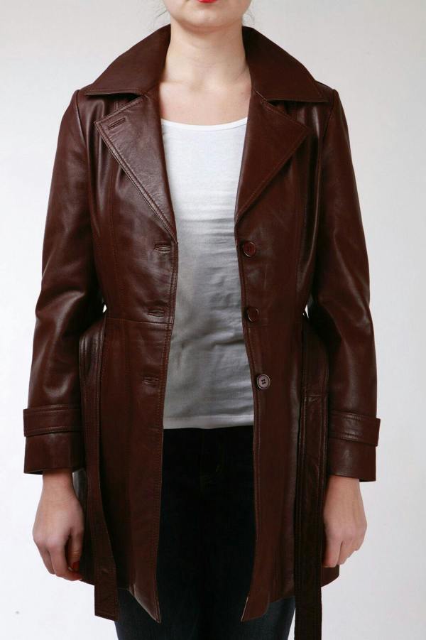 Infinity Leather Womens 3/4 Length Trench Coat-Ranchi