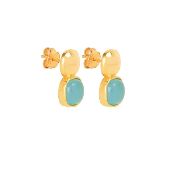 Lila Rasa Glossy Gold & London Blue Crystal Stud