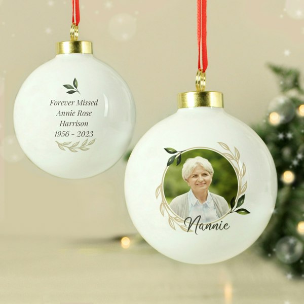 Personalised Memento Company Personalised Photo Upload Memorial Bauble