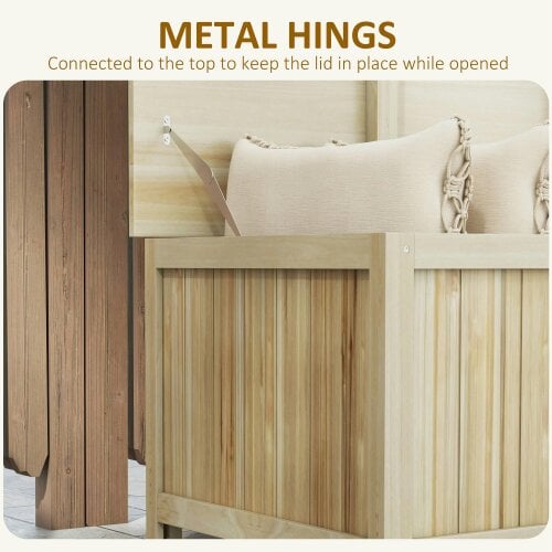 Wyld Haus Mavise Safi Natural Wood Panelled Outdoor Cushion Storage Box 172 Litre