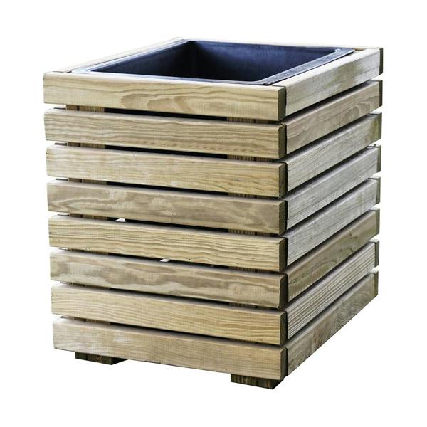 Cerland Horizon Garden Slatted Wooden Planter 40cm x 32cm 13L Modern Plant Pot