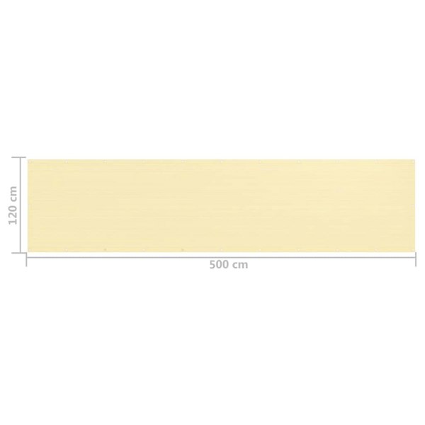 Berkfield Balcony Screen Beige 120x500 cm HDPE