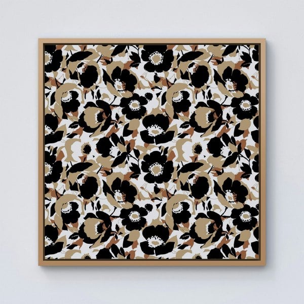 Warren Reed Modern Flower Pattern Framed Canvas