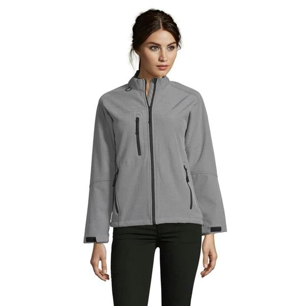 SOLS Womens/Ladies Roxy Soft Shell Jacket (Breathable, Windproof And Water Resistant) - Grey Marl