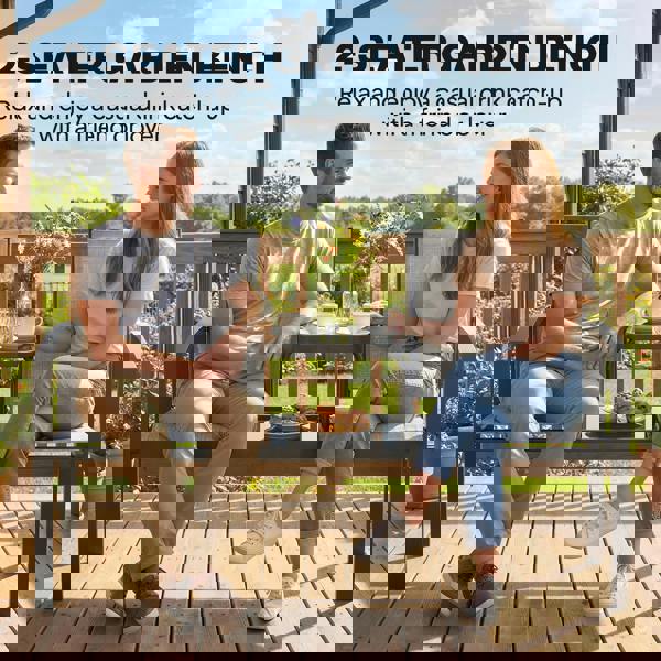 Garden Loveseat with Built-in Coffee Table