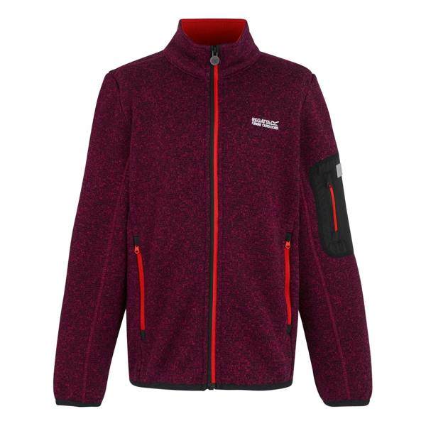 Regatta Childrens/Kids Newhill Full Zip Fleece Jacket - Dark Pimento/Tangerine Tango
