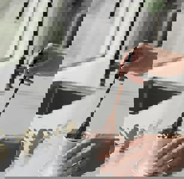 Anygleam Natural Brown 6pcs Wooden Tea Long Spoon Kitchen Tableware