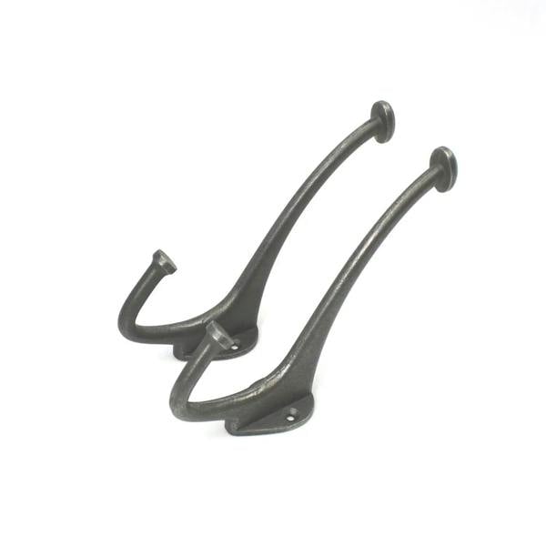 Antique Cast Iron Flat Top Double Hat & Coat Hook 150mm - Pack of 2