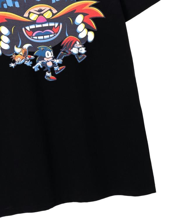 Sonic the Hedgehog Mens Black Halloween Eggman Short Sleeved T-Shirt