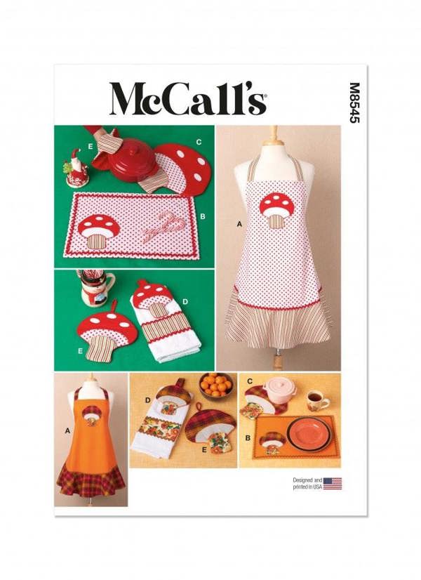 McCalls 8545 Paper Sewing Pattern – Apron & Accessory, Size One Size, Easy