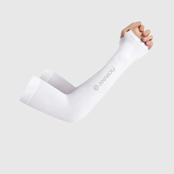 Anniou UPF 50+ Cooling Arm Sleeves - one-size - White