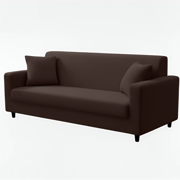 Anyseat 3 Seater Sofa Cover Plain Coffee Style and Protection For Living Room Sofa Chair Elastic Stretchable Slipcover