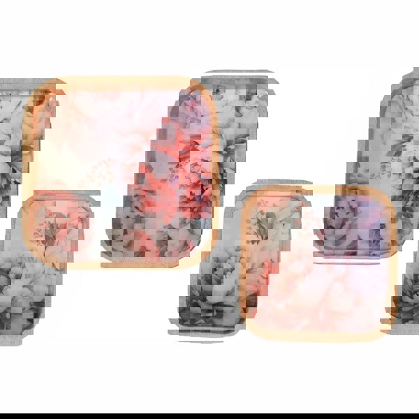 Artisan Furniture Pink Floral Square Bowl Set of 2