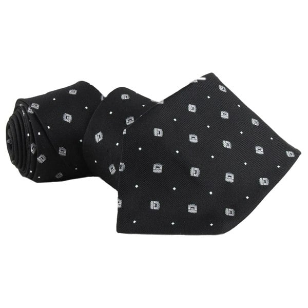 Dunhill mulberry silk tie in a cufflink printed pattern
