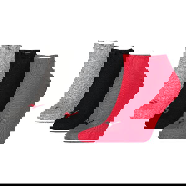 Puma Unisex Adult Invisible Socks (Pack of 3) - Black/Red/Grey