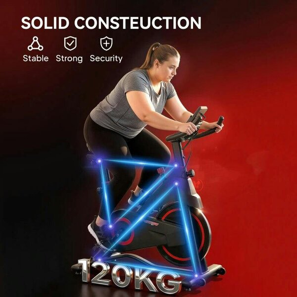 Exercise Bike, Stationary Bike with Adjustable Magnetic Resistance, Indoor Cycling Equipment with LCD Display