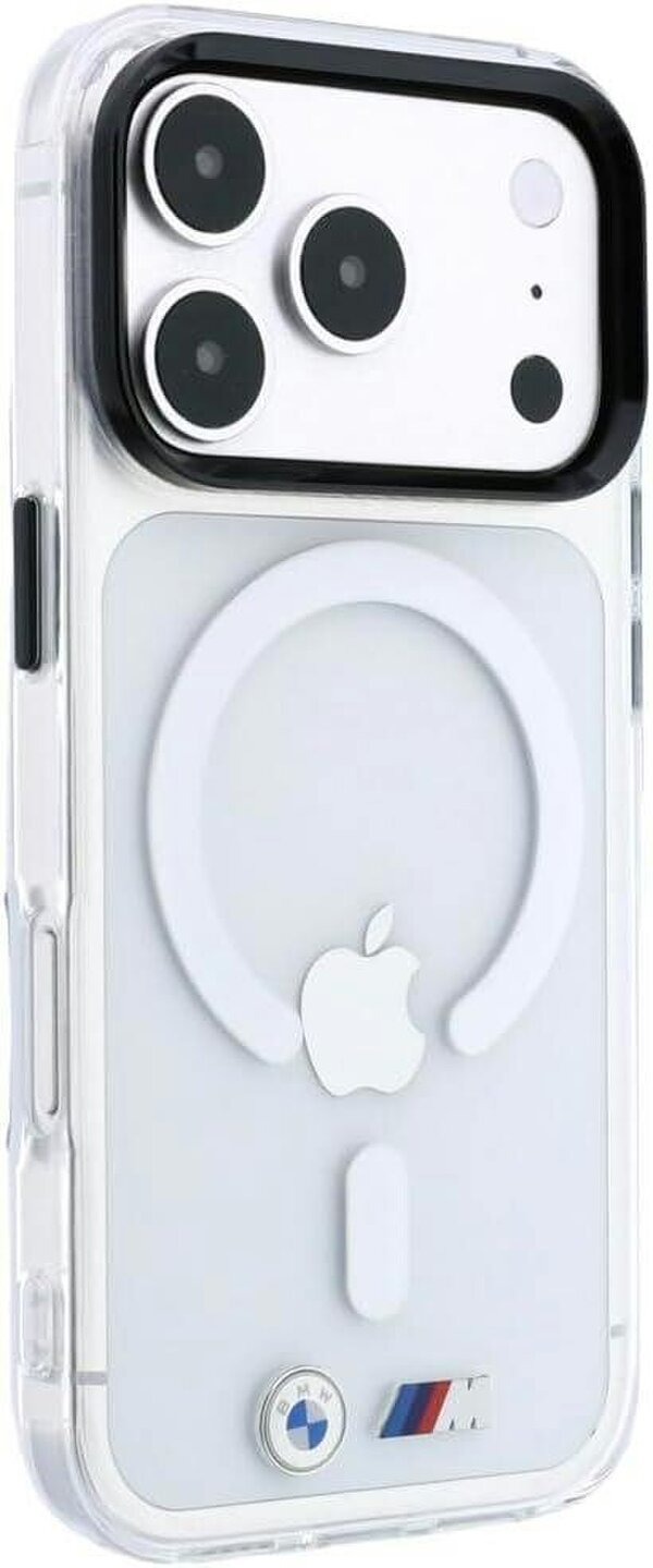 BMW M IML Glossy Metal Logo Trims Case with MagSafe for iPhone 17/18 Pro 6.3" Clear - BMHMP18L26HTGMILH
