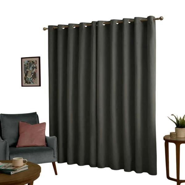 Furn Ultimate Velvet Blackout Curtains - Charcoal - 