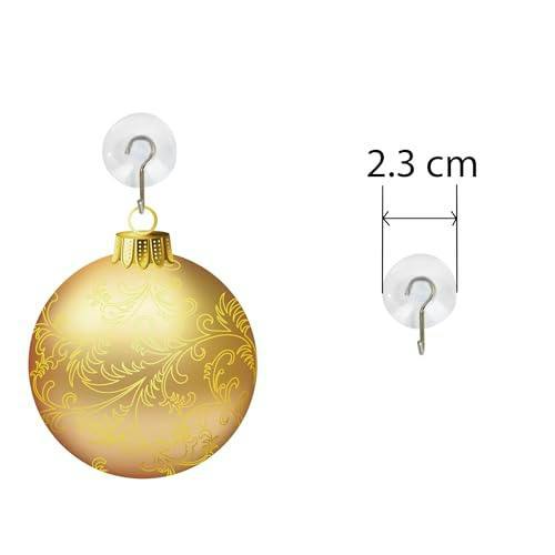 23mm Clear Suction Cup Metal Hooks, Pack of 12, Reusable Hold for Glass, Tiles and Mirrors image 5