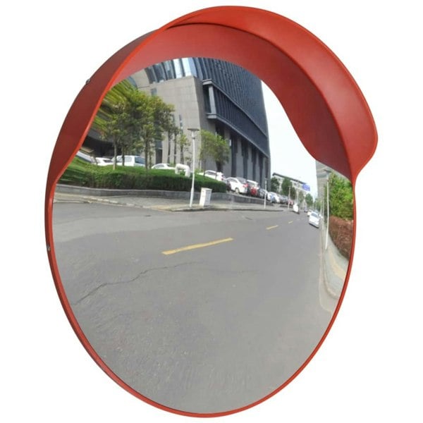 Berkfield Convex Traffic Mirror PC Plastic Orange 60 cm Outdoor