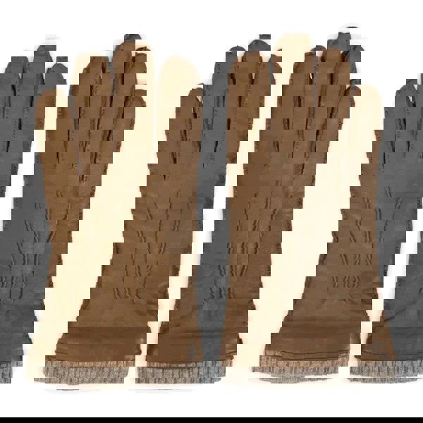 Infinity Leather Men’s Genuine Leather Wool Lined Ribbed Knit Cuff Gloves