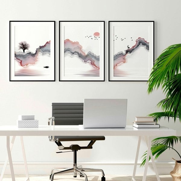 Prints for offices | set of 3 framed wall art