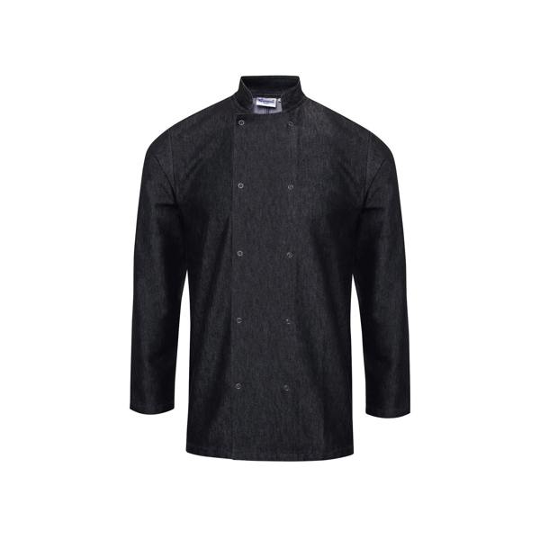 Premier Unisex Denim Chefs Jacket - Black Denim